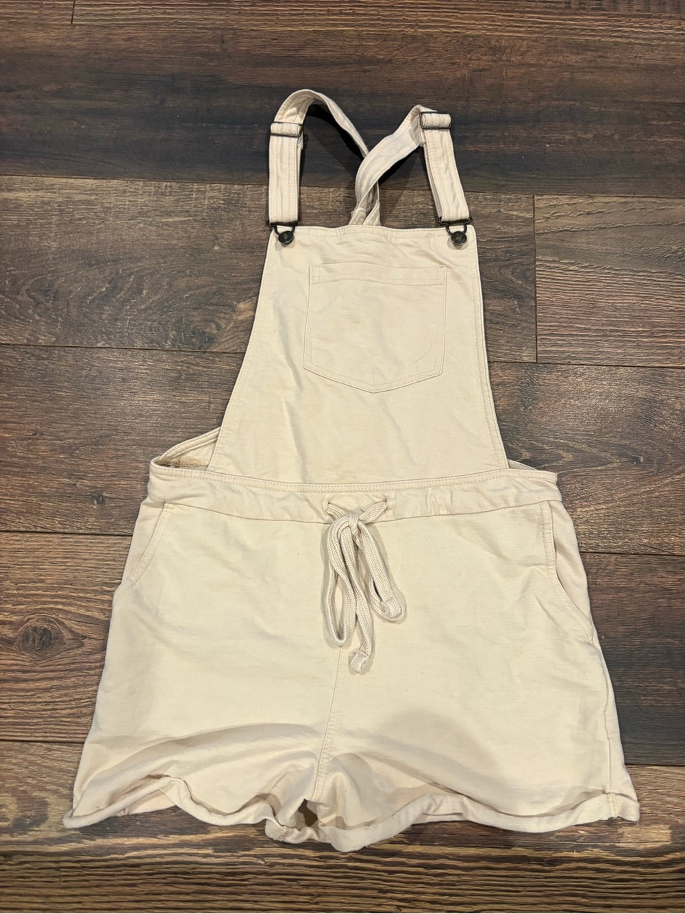Wildflowers Cream Drawstring Short Overalls Romper